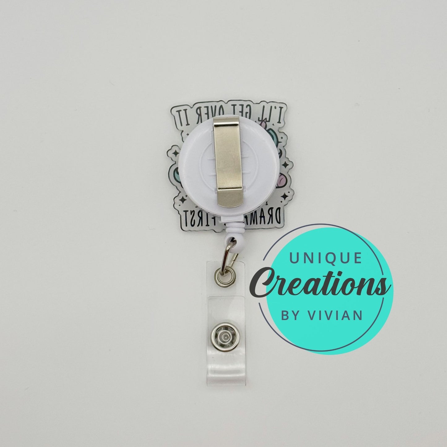 Dramatic Unicorn Rectractable ID Badge Reel