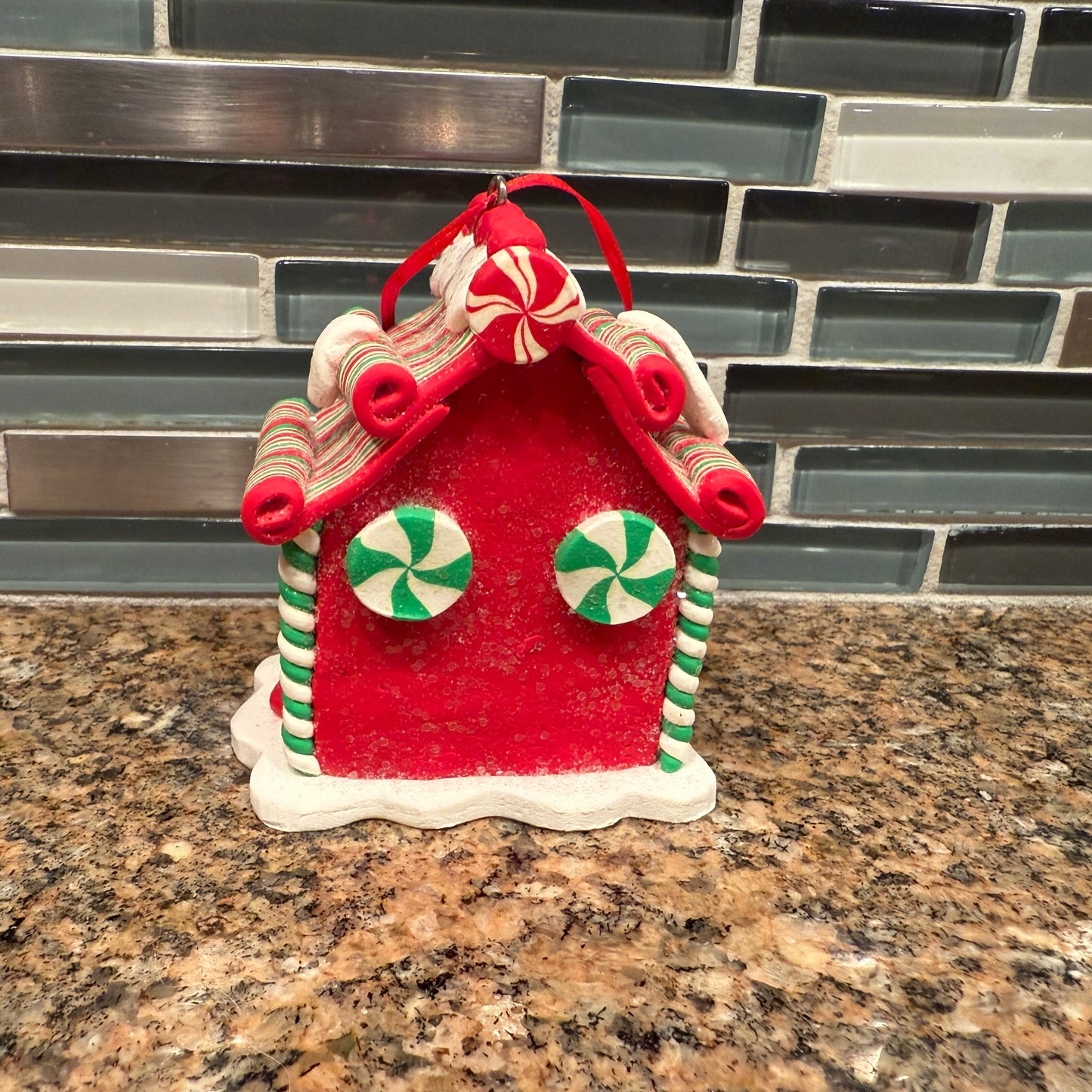 Red Candy cane Gingerbread House