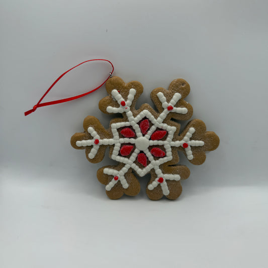 Snow flake gingerbread ornament
