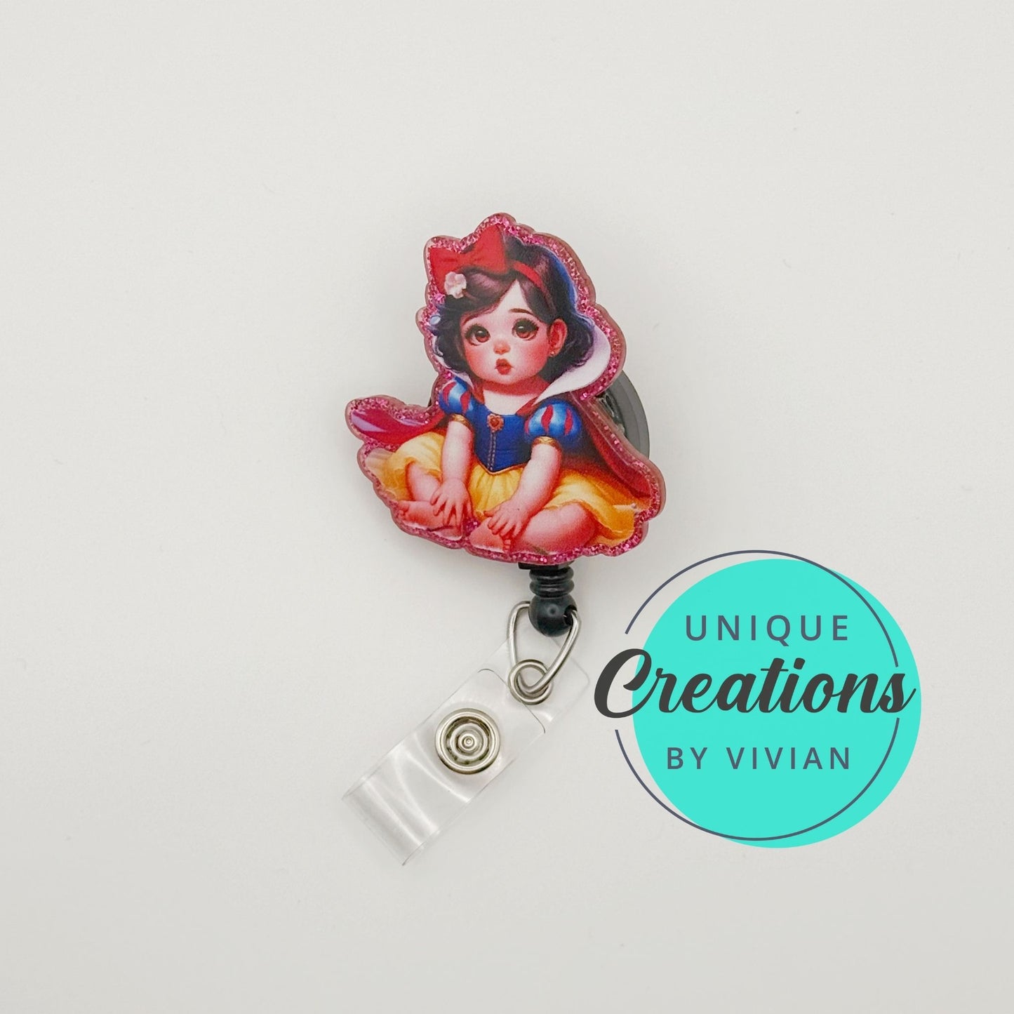 Baby Snow White Rectractable ID Badge Reel