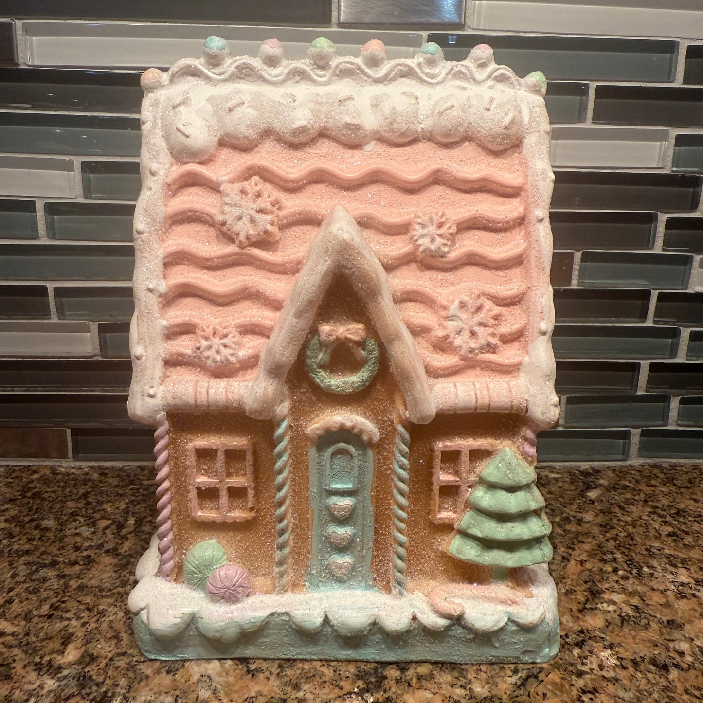 Pink gingerbread house