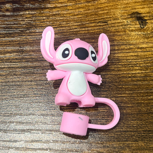 Pink Alien 3D Straw Topper