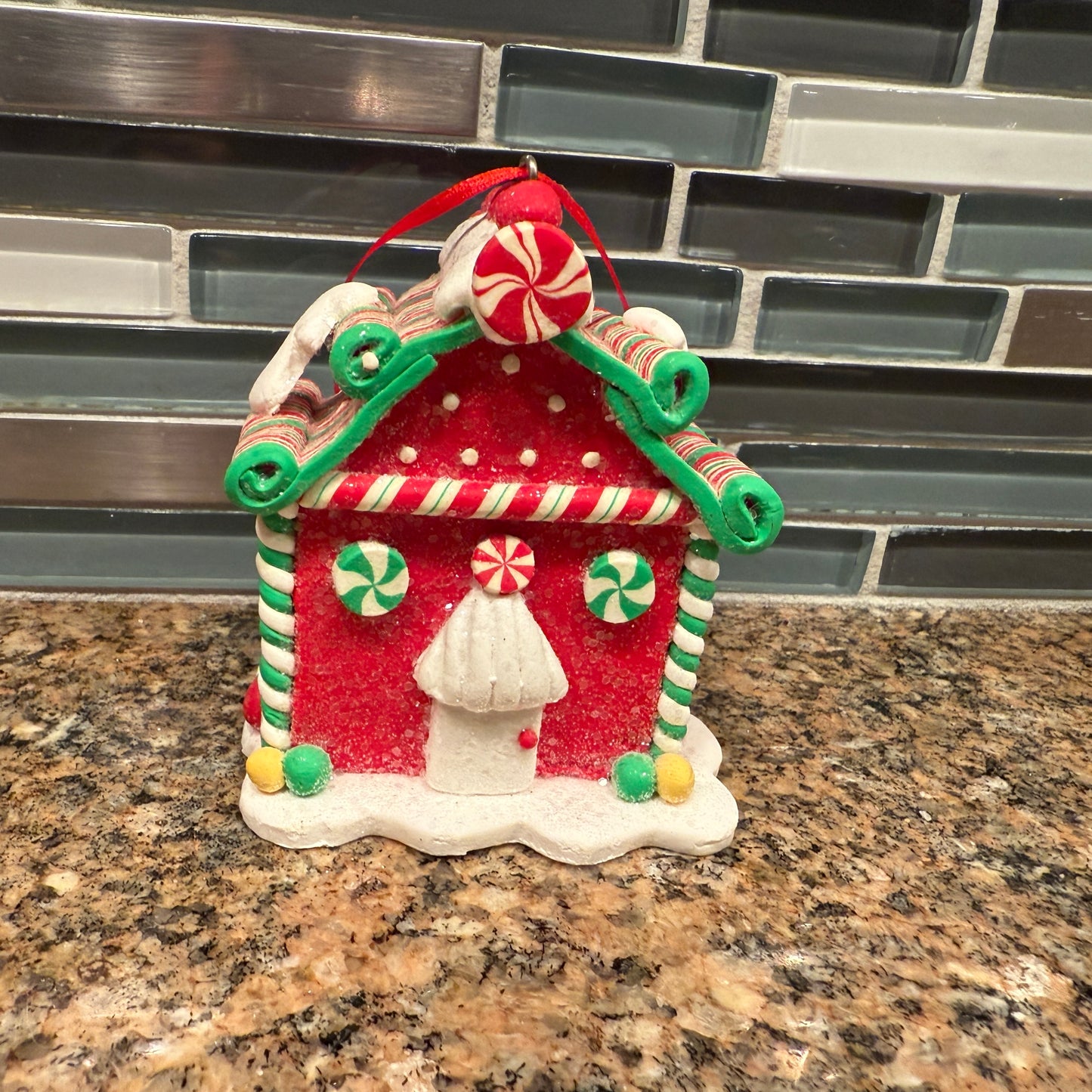 Red Candy cane Gingerbread House