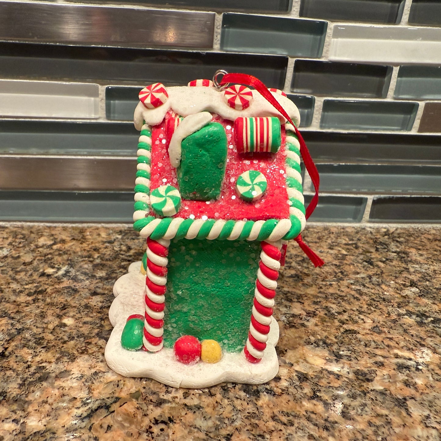 Green Candy Cane Gingerbread House