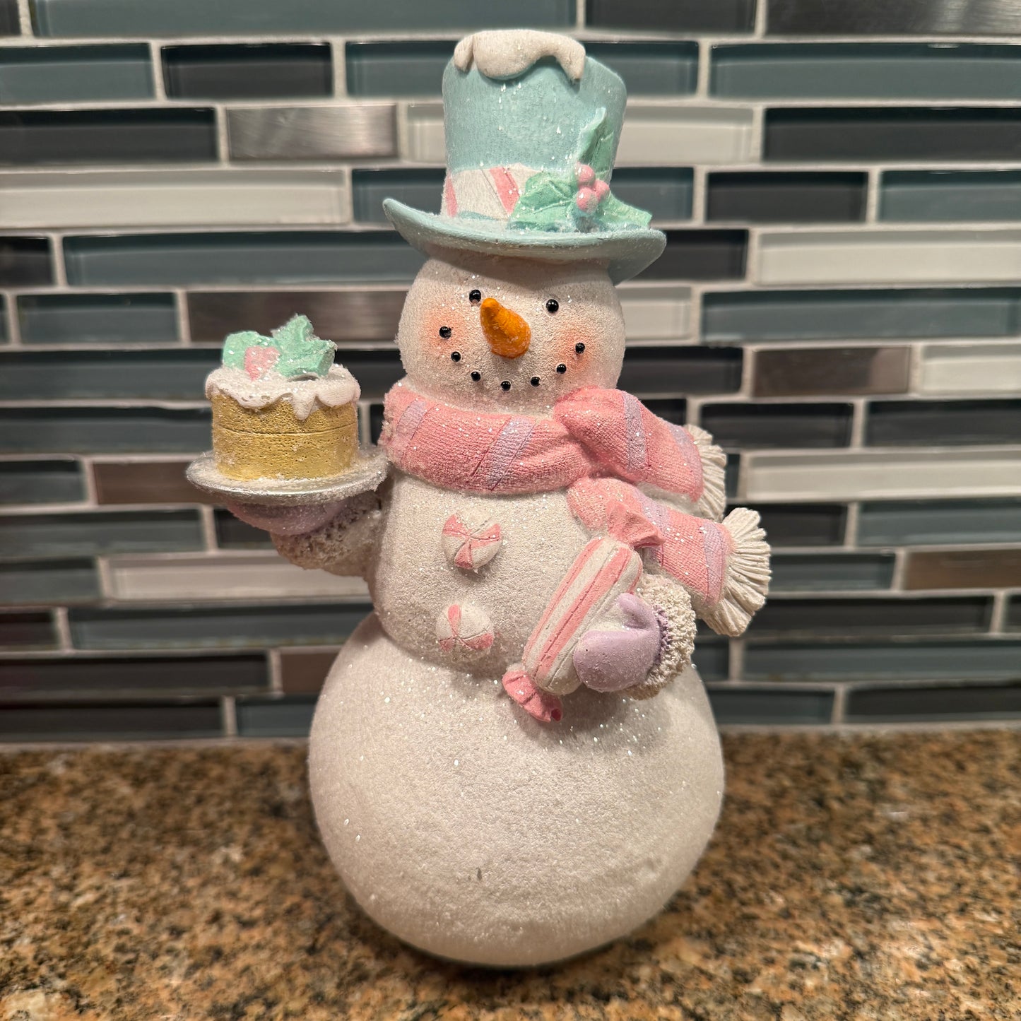 Glitter Snowman with Cake