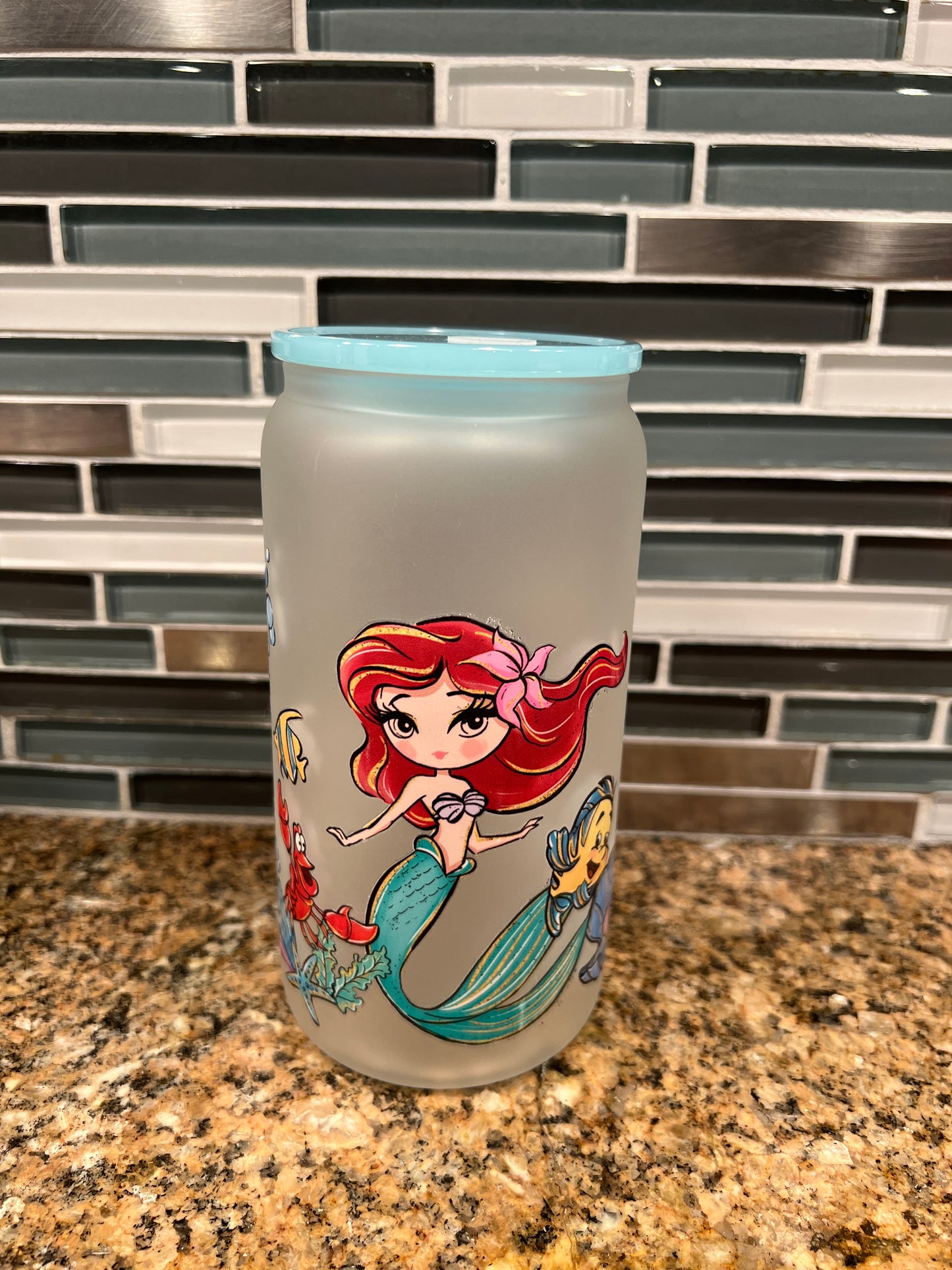 Ariel 16 oz Frosted Glass Can