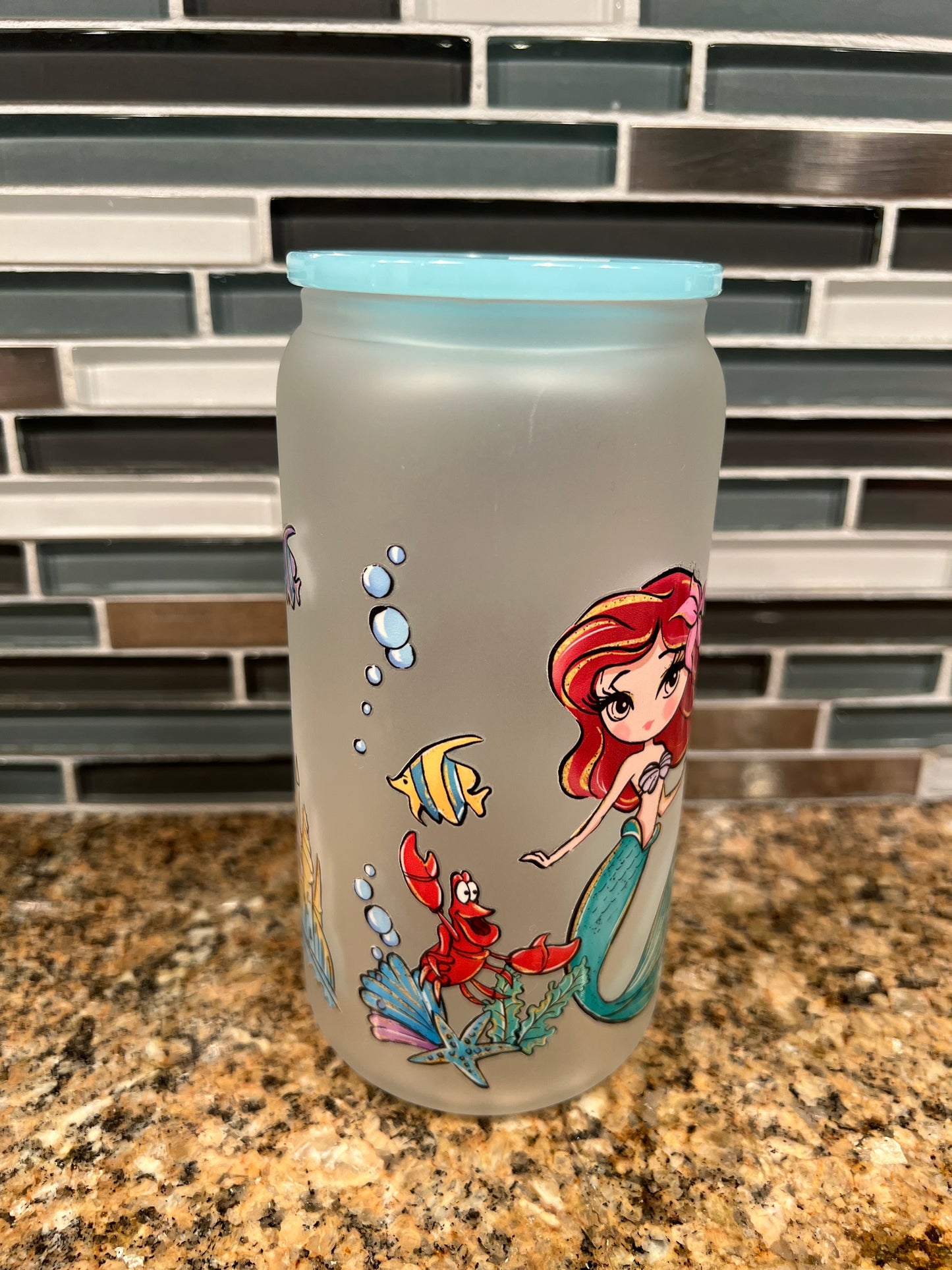 Ariel 16 oz Frosted Glass Can